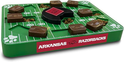NCAA Puzzle Toy Slow Feeder, Puzzle Treat Dog Toy, Interactive Dog Treat Toy, Dog Puzzle Feeding Slow Toy (Arkansas Razorbacks)