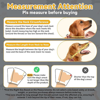 Upgraded Dog Cone Collar for Large Medium Dogs, Soft Dog Cone with Double-Layer Design, Adjustable Pet Recovery Collar for Dogs After Surgery, Elizabethan Collar (XXL, Grey)
