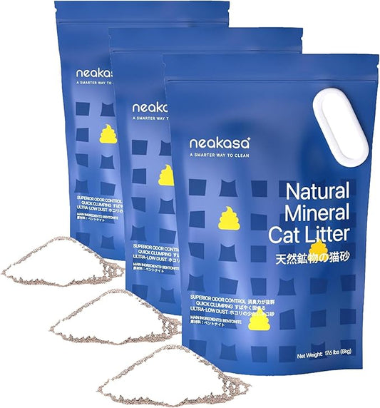 Neakasa Mineral Cat Litter 52.8 lbs / 24 kg for M1 Open-Top Self-Cleaning Cat Litter Box (Pack of 3)