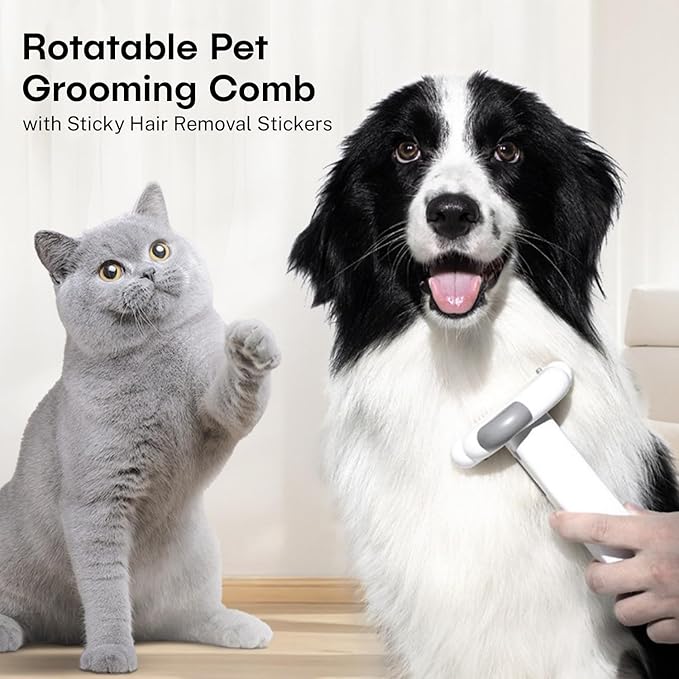 Sinko 3-in-1 Cat Grooming Brush and Deshedding Dog Brush, Short Haired and Long Haired Cat Brush, Dog Brushes for Grooming, 2 Comb Head Included, Effectively Reduces Shedding by up to 96%