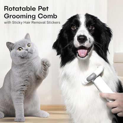 Sinko 3-in-1 Cat Grooming Brush and Deshedding Dog Brush, Short Haired and Long Haired Cat Brush, Dog Brushes for Grooming, 2 Comb Head Included, Effectively Reduces Shedding by up to 96%