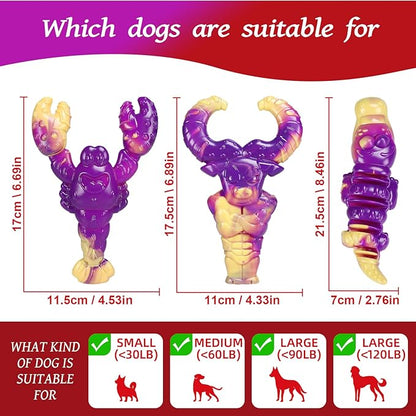 Indestructible Dog Toys for Aggressive Chewers, Tough Dog Toys for Large Dogs, Durable Dog Chew Toys to Keep Them Busy, Interactive Aggressive Chew Toys for Medium Dogs, Beef Flavor (C-Bull)