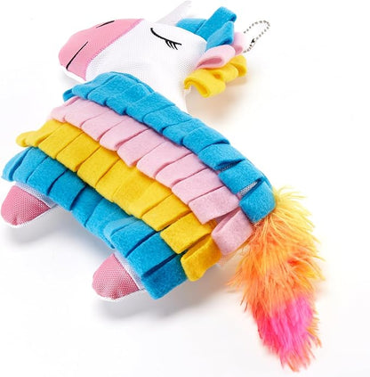 Dog Toys Plush with Squeaky & Treat Hiding Features - Mental Stimulation Enrichment Toy for Large Breed Dogs - Machine Washable Slow Feeder to Keep Dogs Busy，Fiesta Piñata