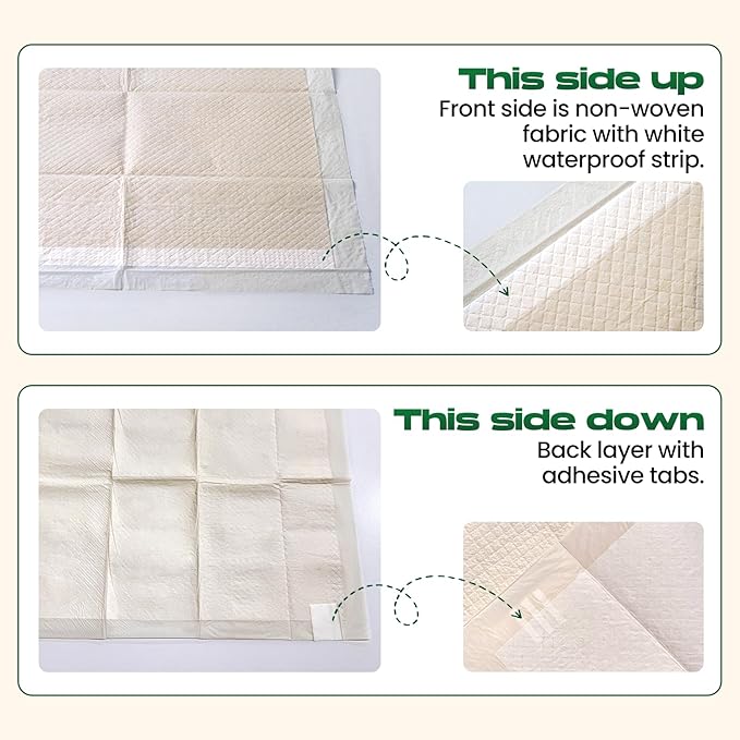Puppy Pads 50 Count 30"x36" Pee Pads for Dogs Deodorizing Leakproof Quick Drying Dog Pee Pads Super Absorbent Disposable Bamboo Training Pads with Adhesive Tabs