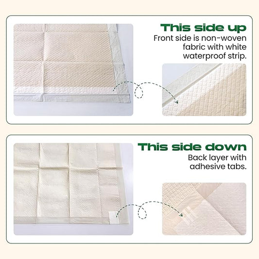 Puppy Pads 50 Count 30"x36" Pee Pads for Dogs Deodorizing Leakproof Quick Drying Dog Pee Pads Super Absorbent Disposable Bamboo Training Pads with Adhesive Tabs