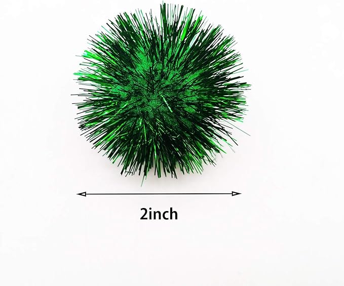 20 Pcs Assorted Color Flash Ball Cat's Favorite Toy Ball Tinsel Pom Poms Flash.