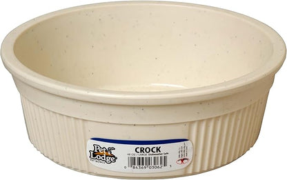 Pet Lodge® Crock Pet Bowl | Heavy Duty Plastic | Dog Feed & Water Bowl | Granite | 6 Cups | Large