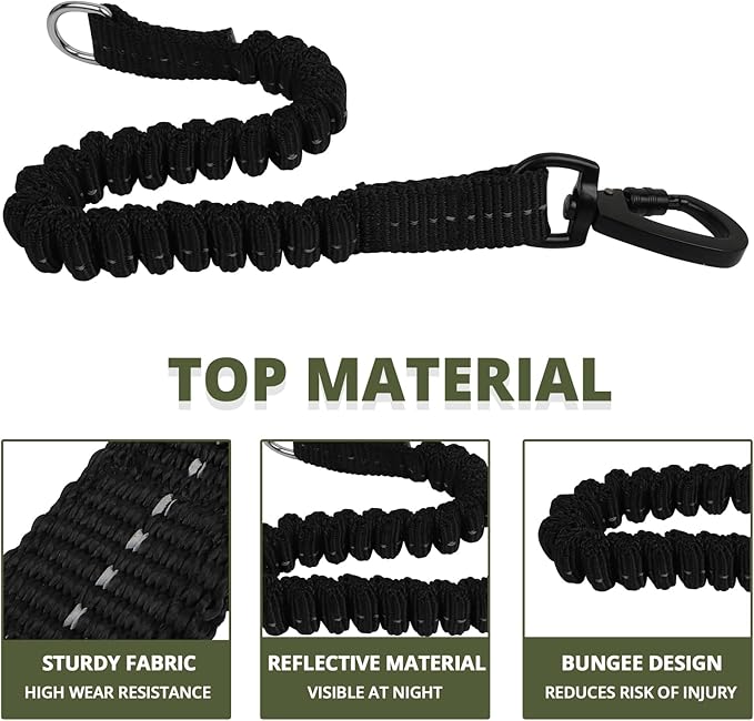 Long Dog Leash 15 FT: Heavy Duty Nylon Rope Leashes for Dogs Training with Reflective Threads Bungee and Padded Handle - Dog Lead for Large Small Medium Dogs Outside Walking Hiking