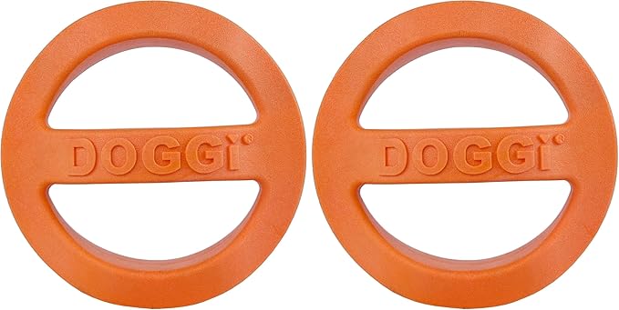 Van Ness Pets Doggi Catch and Carry Flying Disc Floating Dog Toy, Large, Orange (Pack of 2)