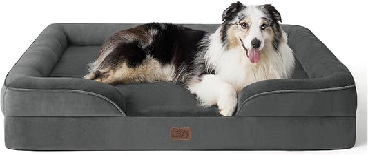 Bedsure Orthopedic Dog Bed for Extra Large Dogs - XL Washable Dog Sofa Bed Large, Supportive Foam Pet Couch Bed with Removable Washable Cover, Waterproof Lining and Nonskid Bottom, Dark Grey