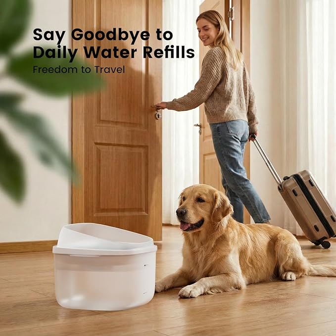 Gardner Pet Dog Water Fountain for Large Dogs, 8L/2.1Gal Large Capacity Automatic Dog Water Bowl Dispenser with Vortex Circulation, Splash-Proof, Quiet Dog Water Bowl(Without Adapter)