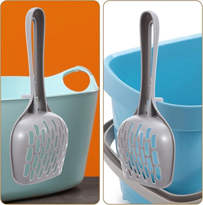 Cat Litter Scoop Non Stick Cat Sifting Litter Scoop Shovel with Hook Kitty Scooper Easy Sifting with 8-Shaped Hole Design for Box Clumping Crystal Litters Pellets