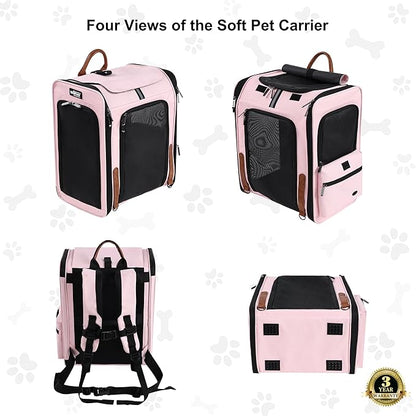 EliteField Deluxe Backpack Pet Carrier (3 Year Warranty, Airline Approved), Travel Soft-Sided Carrier Bag for Dogs, Cats & Small Pets