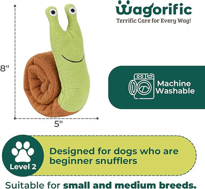Snuffle Dogs Toys Plush Stuffed Puppy Toy with Squeaky Treat Hide for Large, Medium, Small Dogs and Puppies Slow Feeder, Machine Washable, Pet Supplies Toys for Dogs to Keep Them Busy Snail