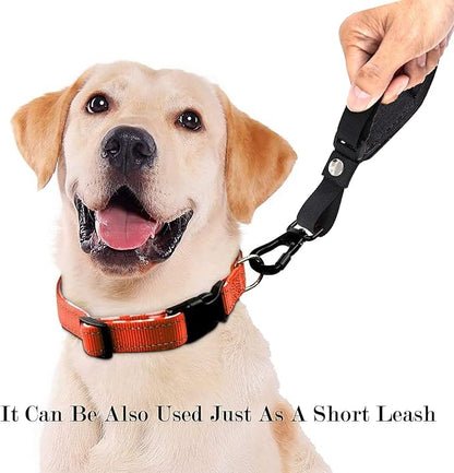 2-Pack Hands-Free Adjustable Wrist Leashes, Safety Strap with Velcro, Comfortable Diving Fabric for Retractable Leashes (Black and Orange)