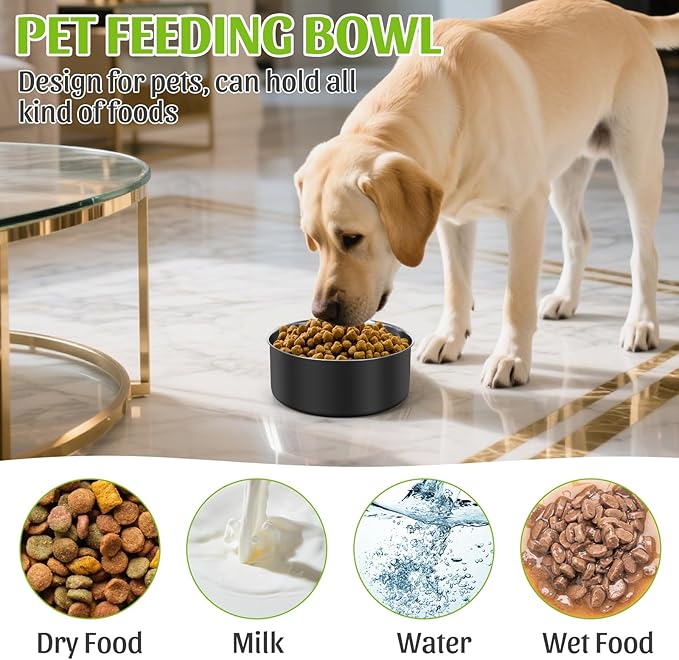 Dog Bowls for Crate, 54oz & 34oz Kennel Bowls Mountable & Non Slip Rubber Base ‌Dual Purpose Stainless Steel Dog Food and Water Bowl Set for Large and Medium Pets, Cats, Puppy, Dogs