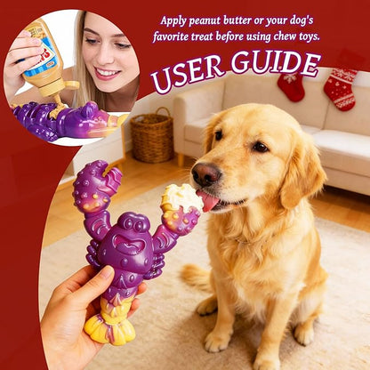 Indestructible Dog Toys for Aggressive Chewers, Tough Dog Toys for Large Dogs, Durable Dog Chew Toys to Keep Them Busy, Interactive Aggressive Chew Toys for Medium Dogs, Beef Flavor (A-Crocodile)