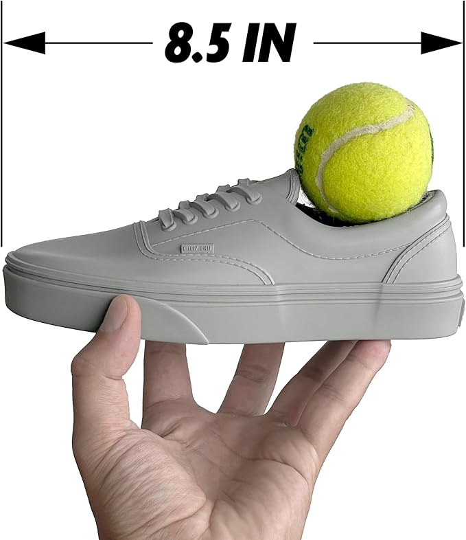 Shoe Dog Toy for Aggressive Chewers - Realistic Sneaker Heavy-Duty Toy for Small, Medium, Large Dogs - Tough Chew Toy - Cement Gray