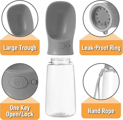 Mr. Pen Portable Dog Water Bottle, 19 oz, Large, Grey, Travel Dog Water Bottle Dispenser, Not Dishwasher Safe