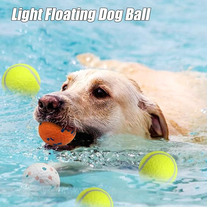 Indestructible Floating Bouncy Balls for Dogs - Small Breed, Lightweight Mini Tennis Balls - Odourless - 2.5" - 5 Pack