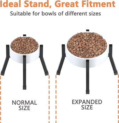 Raised Dog Bowl Stand Medium-Sized Dogs with Adjustable Width (6-8"),Single Food and Water Stand Feeder(Bowls Not Included)
