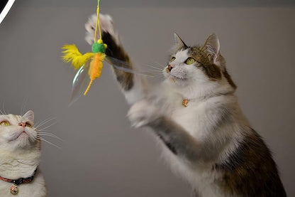 NECOICHI Crinkly Critters Bouncy Bee Adjustable Cat Wand No.1 Selling Cat Toy in Japan
