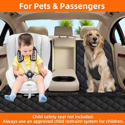 Bark Lover Dog Car Seat Cover for Back Seat, Waterproof Bench Backseat Protector, Nonslip Rear Seat Cover for Kids & Pets, Compatible with Middle Armrests, Fits Most Cars & Midsize SUVs