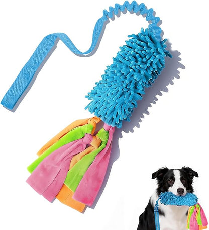 Squeaky Dog Tug Toy, Interactive Tug of War Rope Toys for Small Medium Large Dog, Soft Chenille Chewing Dog Rope Toys for Puppy Training and Play Games