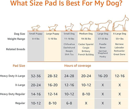 Amazon Basics Carbon Odor Control Dog and Puppy Pee Pads, 5-Layer Leak-Proof Super Absorbent, Quick-Dry Surface for Potty Training and Housebreaking, X-Large Size 28"x34", Gray, 50 Count