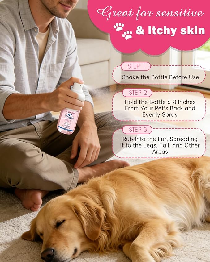 Dog Perfume & Pet Cologne - Long Lasting Baby Powder Scent | Alcohol-Free & Safe if Licked | Water-Based Deodorizer for Dogs & Cats | Fur-Conditioning, Non-Sticky