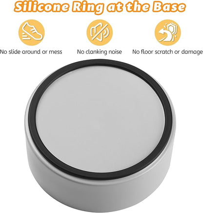 Large Dog Bowls, Non Slip Heavy Ceramic Dog Food and Water Bowl with Silicone Base, 8" Pet Feeding Bowl for Small, Medium, and Big Dogs (Grey, 8 Inches)
