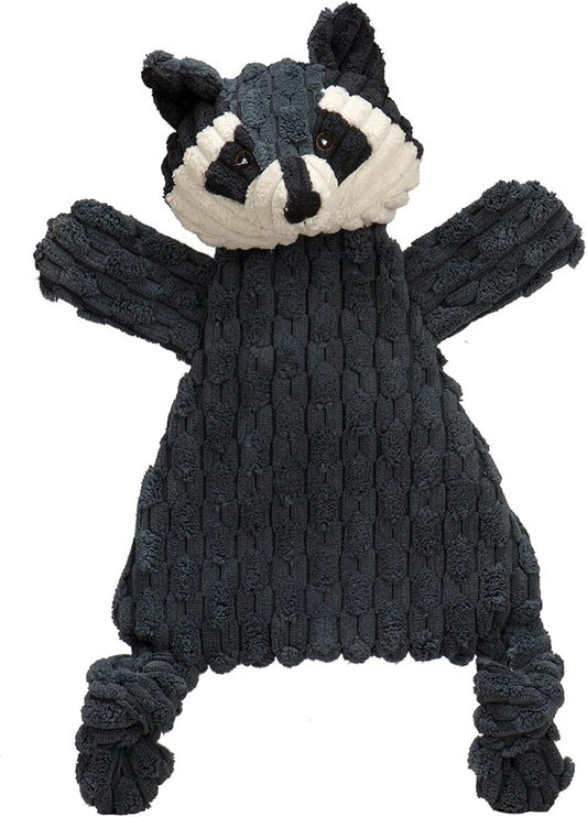 HuggleHounds Flatties - Dog Plush Toys to Keep Them Busy, Squeaky Crinkle Pet Toy for Medium and Large Dogs, Durable Stuffed Animal Toy - Reggie Racoon HuggleFlatties, Large