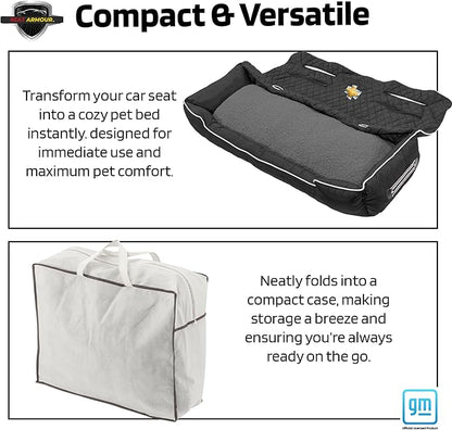 PetBed2GO, Chevrolet, Black, Large Pet Bed Cushion & Car Seat Cover, 52x20x7, 6lbs