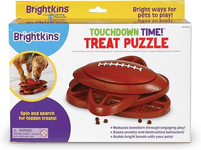Brightkins Touchdown Time Treats Puzzle - Enrichment Puzzle Toys for Dogs Mental Stimulation, Gift for Puppies