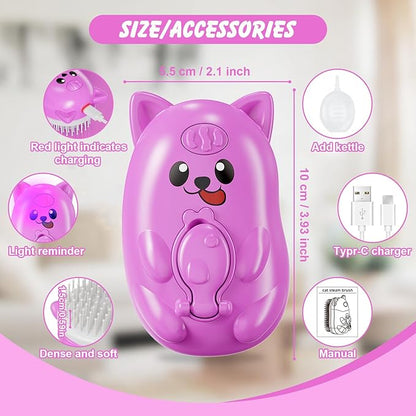 3 in 1 Cat Steam Brush for Shedding, Pet Steam brush for Dog & Cat Shedding & Grooming, for Long & Short Haired Pets, Spritz Defur Comb (rose red)