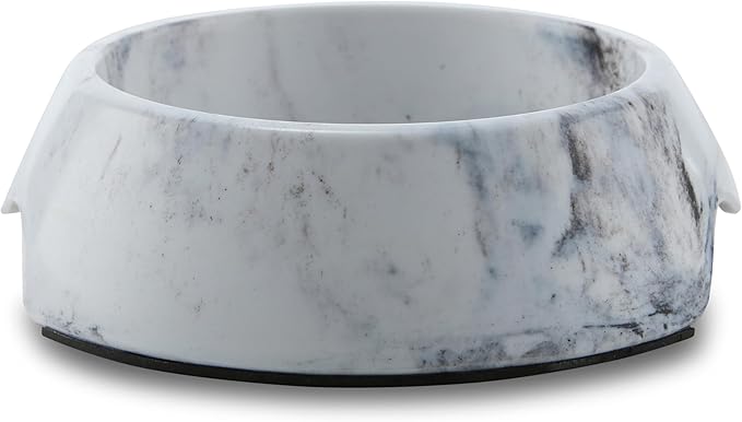 Marble Print Melamine Dog and Cat Food and Water Bowl, Non Skid Base, Anti-Slip Pet Feeder Bowls (5.4 Ounce, 13.5 Ounce,27 Ounce)