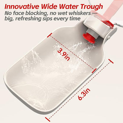 Portable Dog Water Bottle – 19 oz, Exclusive Latest Large Wide-Mouth Folding Design, Durable Handle Strap, Food-Grade Plastic, Ideal for Walking, Hiking & Outdoor Travel（Light brown）