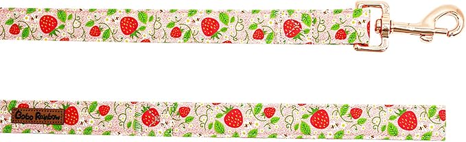 Dog Leash- Pink Strawberry Print Boy/Girl Durable Strong Dog Leashes Heavy Duty Comfortable Padded Pet Leash for Small Medium Large Dogs