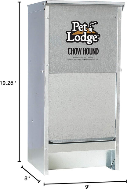 Pet Lodge® Automatic Dog Feeder | Chow Hound Outdoor Pet Feeder | Tough Galvanized Steel | Made in USA | 12 Pound