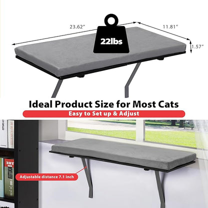 COZIWOW Window Hammock for Large Cats, Grey