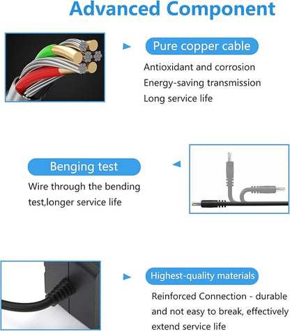 12V Power Cord for LitterMaid LM680C LM980 P-70016, Replacment for Hillpig Self-Cleaning Cat Litter Box Automatic Self-Cleaning Classic Replacement Power Supply