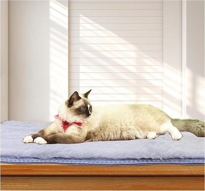 Soft Cat Dog Window Sill Pet Pad Perch,Fluffy Windowsill Dog Pet Mat Pillow Seat Bed, Cat Dog Cushion for Window Sill Mat (Gray, 12"x24")