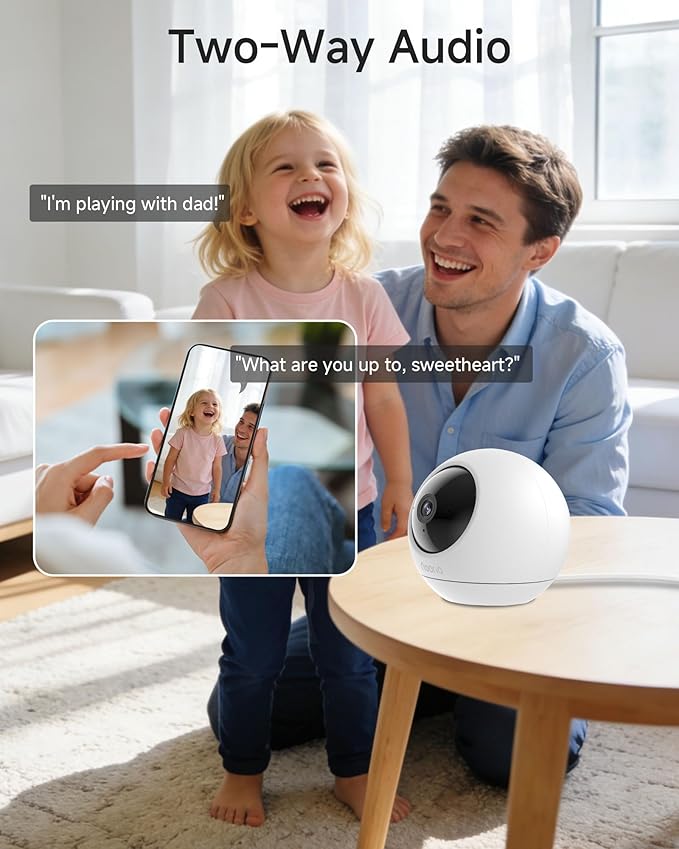 Noorio 4K Security Indoor Camera, 5GHz WiFi Security Camera, Pet/Dog/Baby Camera with Phone app, 360 Pan-Tilt, Night Vision, Human/Pet Auto Tracking, Works with Homekit, T120