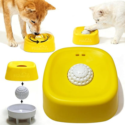 Slow Feeder Dog Bowls for Liquid with Rolling Ball, Interactive Lick Bowl Licking Slow Feeder for Wet Food, Water & Treats Lick Toy for Dogs Cats Large Medium Small