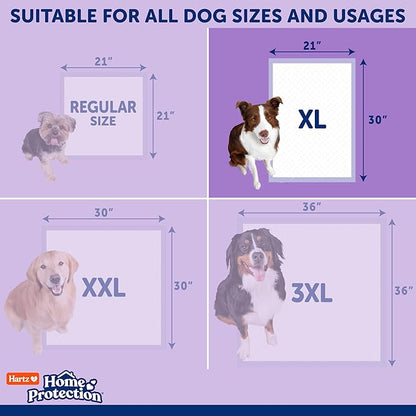 Hartz Home Protection Super Absorbent Odor Eliminating Lavender Scented No Leak Dog Pads,XL 30 count