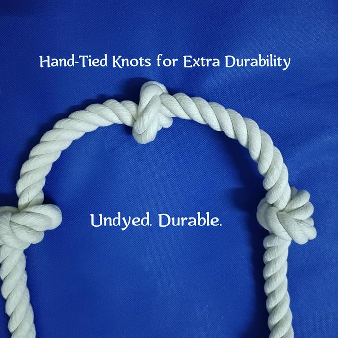 35" Dog Tug Toy – 5-Knot Durable Cotton Rope for Medium & Large Dogs (22–88 lbs), Washable Chew & Tug Toy for Interactive Play, Dental Cleaning, Indoor & Outdoor Use, White