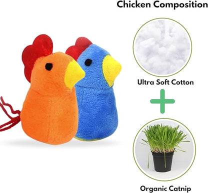 Catnip Cat Toy, 6 Pack Chicken Bird Interactive Chew Kicker Toys, cat Toys for Indoor Cats, Boredom Relief Kitten Exercise, Soft Durable for All Breed
