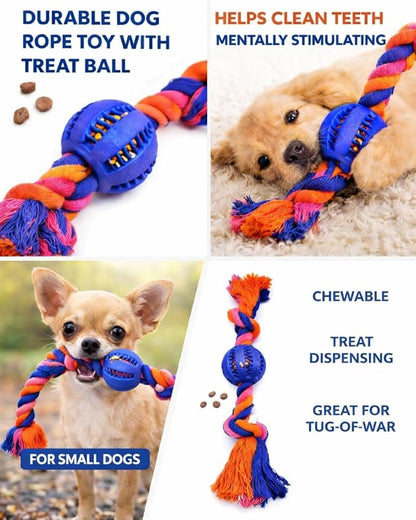 Medium and Small Puppy Toys - Puppy Teething Toys, Chew Toys for Dogs, Small Dog Rope Toys, Treat Dispensing Dog Toys for Puppy Training and Dental Health, Ideal for Dog Owners