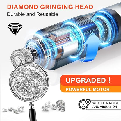 7-Speed Dog & Cat Nail Grinder with Light - Ring LED Safe to Avoid Overcut, Quiet Low Vibration & Powerful Fast, Cordless Rechargeable Toenail Trimmer for Small & Large Puppy & Breeds Paws(Orange)