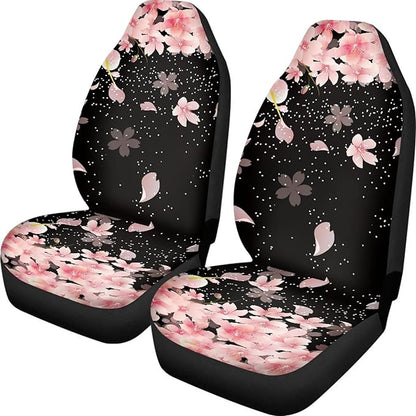 Cherry Blossoms Print Car Seat Covers for Women,Breathable High Back Front Seat Protector Universal Fit for Most Cars,SUVs,Sedan,Truck or Van